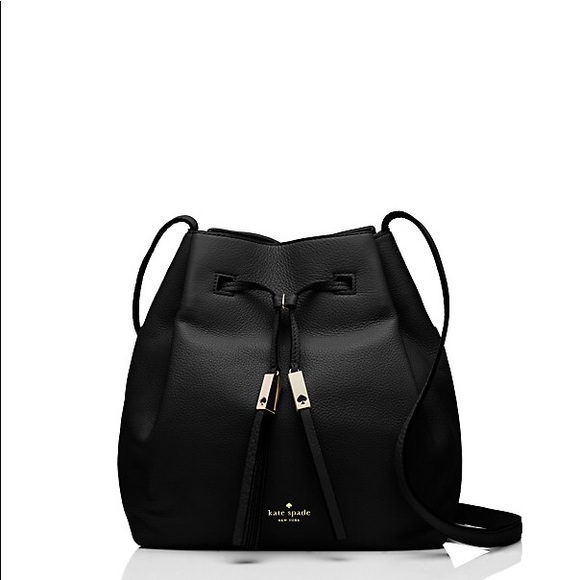 grey leather bucket bag